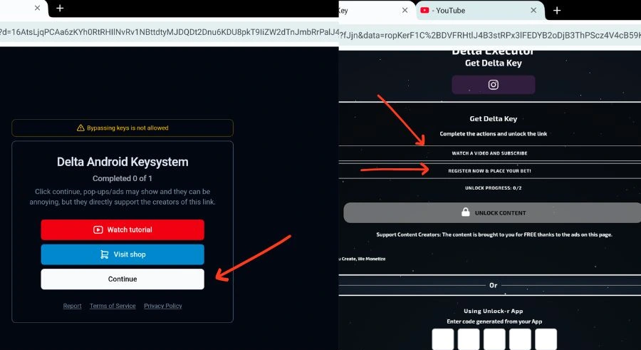 Complete the two steps on loot-link